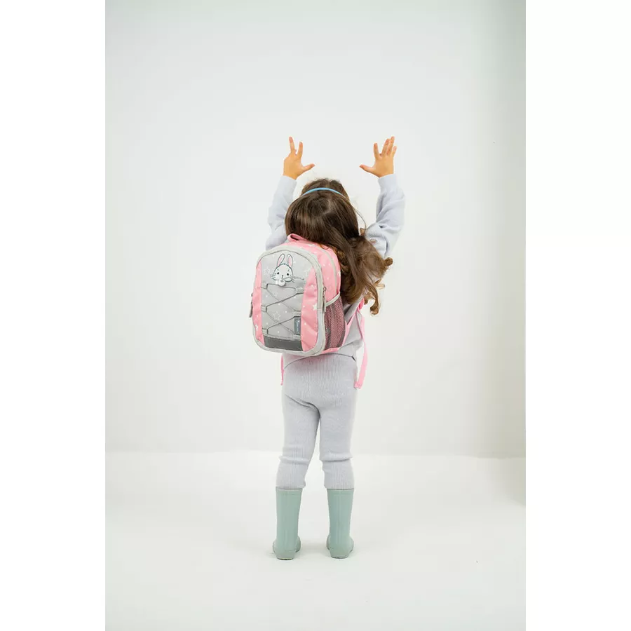 Belmil Kindergartenrucksack Mini Kiddy Kindergartenrucksack für 1-3 Jährige Kinder mit Brustgurt Woodland Animal Rabbit