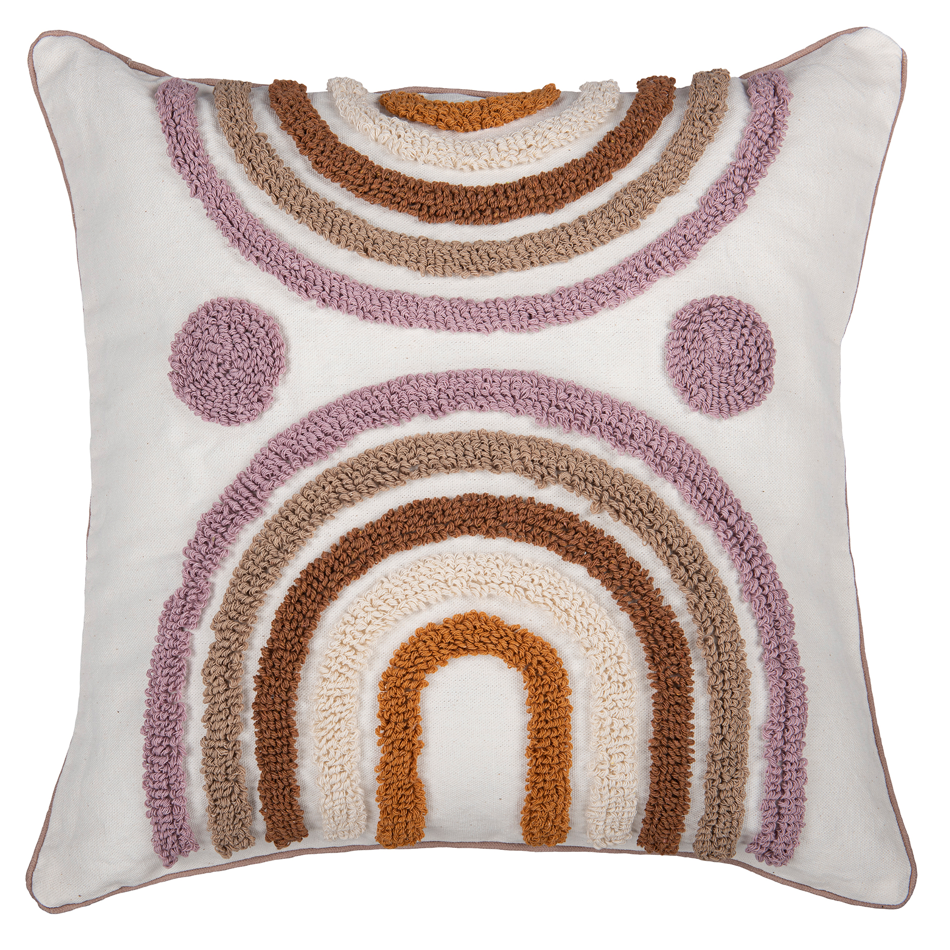 Kissen - braun-bunt - 45x45 cm - mit Reißverschluss