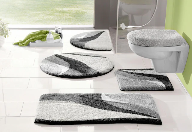 my home Badematte »Magnus, Badvorleger, Badezimmer Teppich« mehrfarbig, Badteppich, Badematten auch als 2 teiliges Set & rund