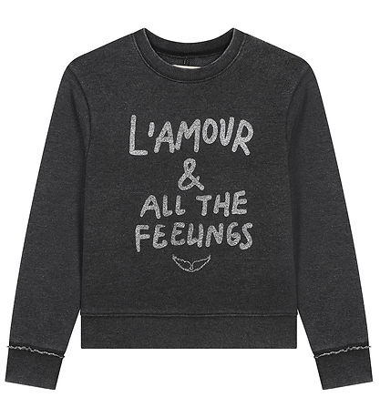 Zadig & Voltaire Sweatshirt - Sort/Sølv m. Tekst