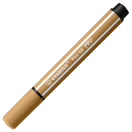 Premium-Filzstift mit dicker Keilspitze - STABILO Pen 68 MAX - Einzelstift - ocker dunkel