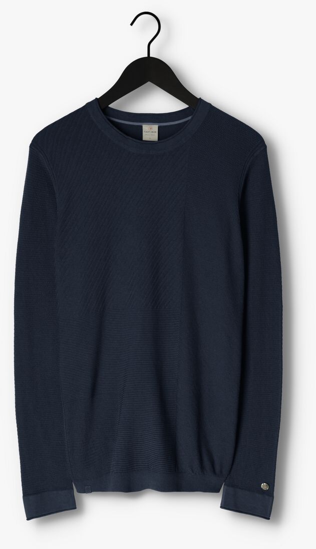 CAST IRON donkerblauwe cast iron trui crewneck cotton modal