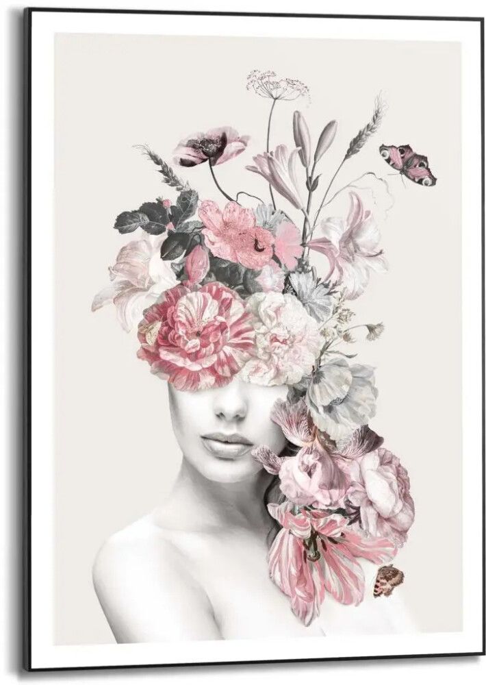 DEKORBILDE REINDERS FLORAL LADY SWEET SLIM FRAME BLACK 50X70CM