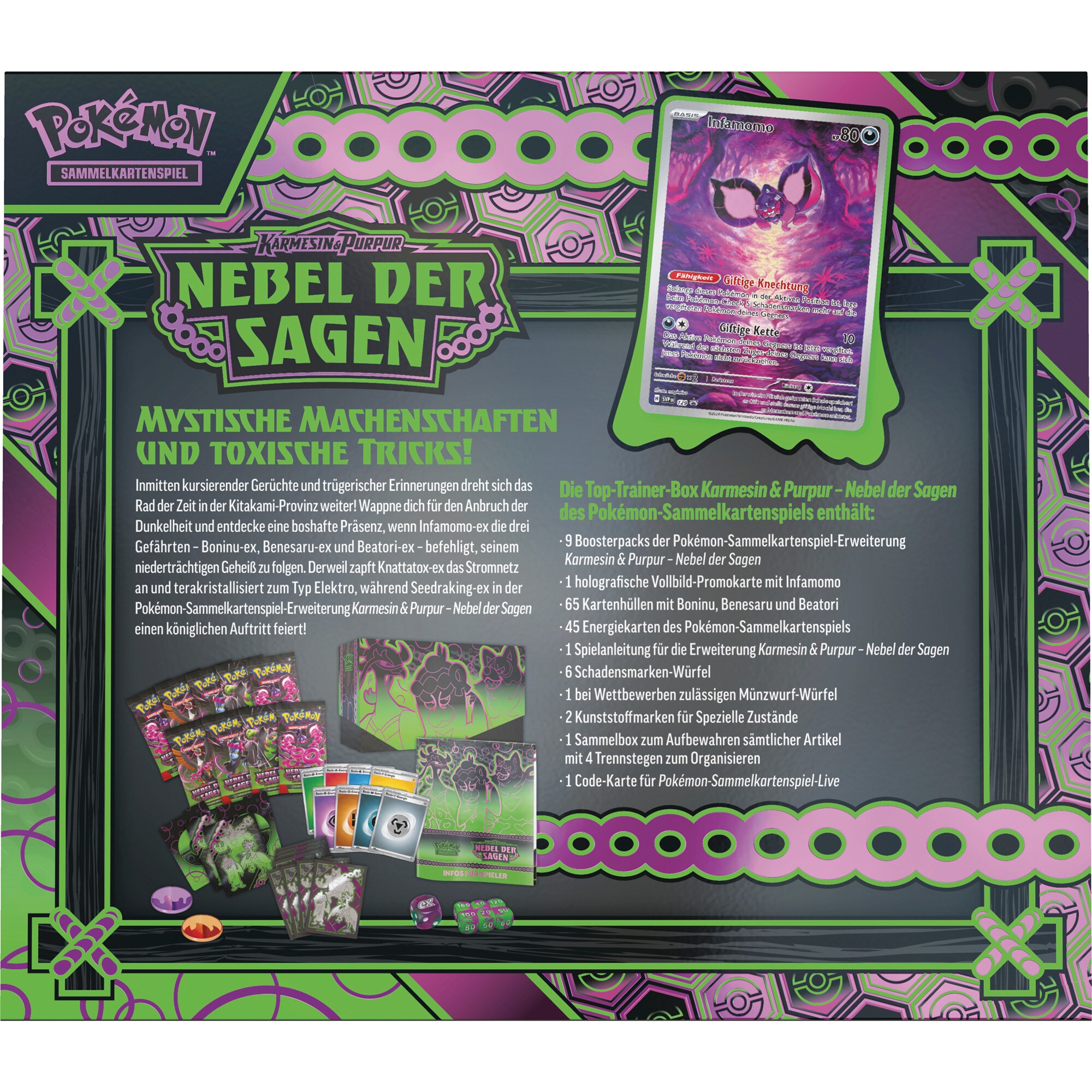 Amigo Sammelkarten Pokémon-TCG: Top Trainer Box Karmesin & Purpur – Nebel der Sagen