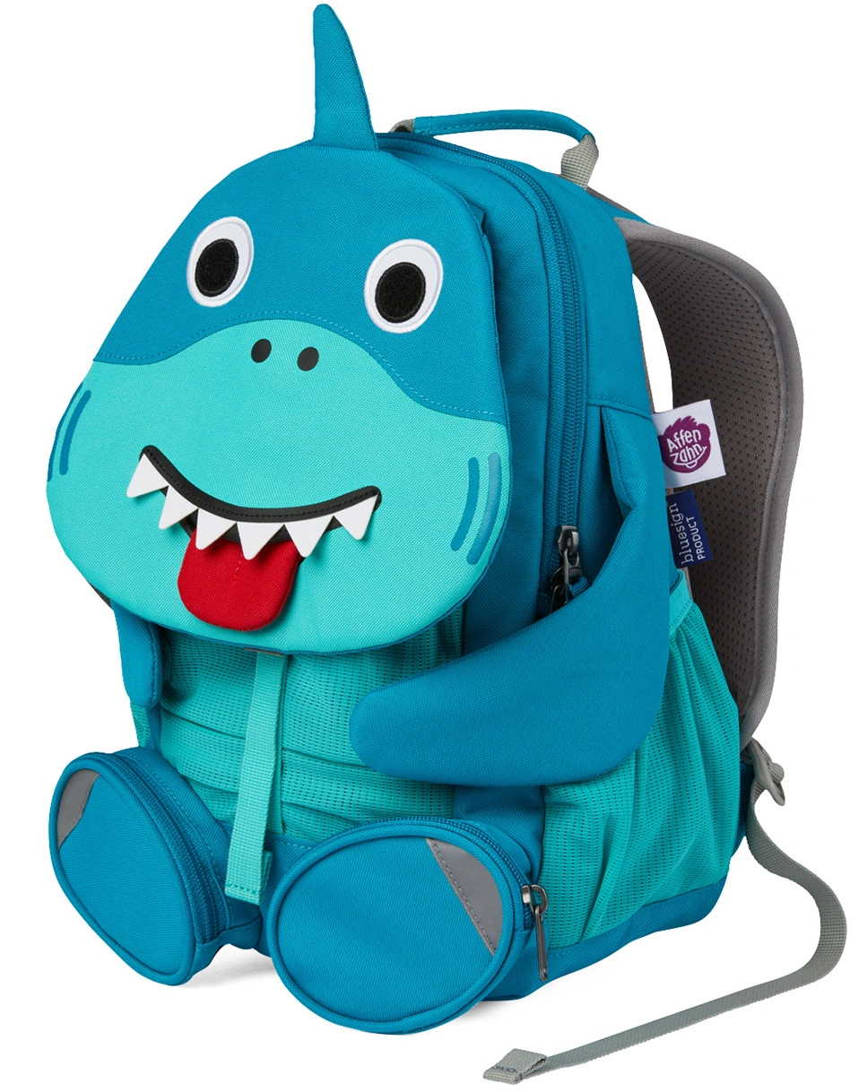 Kinderrucksack GROßER FREUND  HAI (20x31x12) in grün/blau