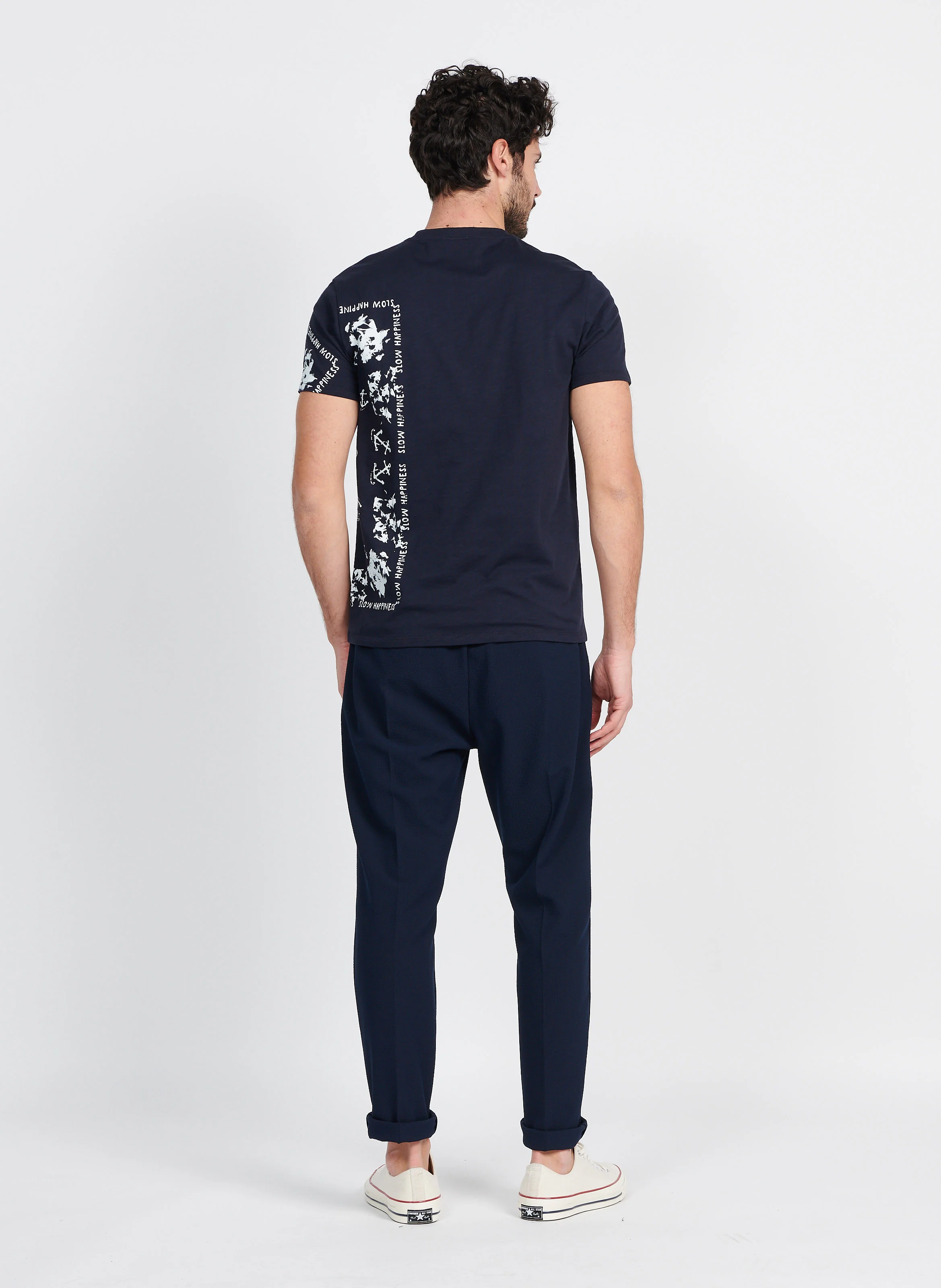 Pantalon carotte élastique | Bleu