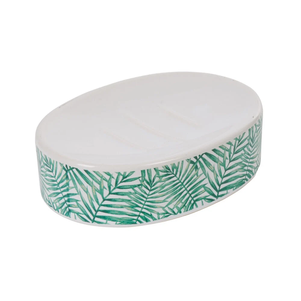 Porte savon Jungle imprimé tropical feuillage vert
