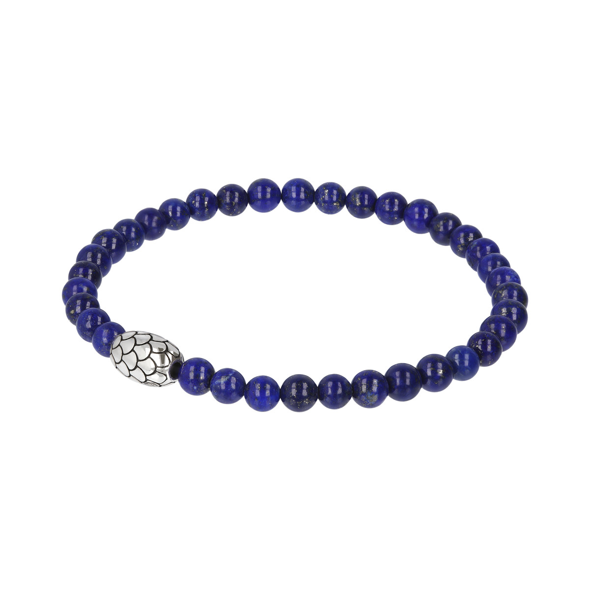 Bracelet argent 925 perles lapis lazuli 21cm