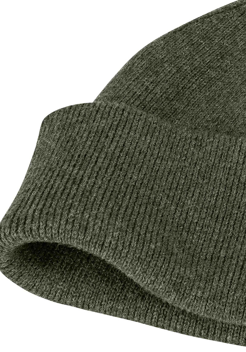 Mela Kurze Feinstrickmütze Lesh Grün Melange