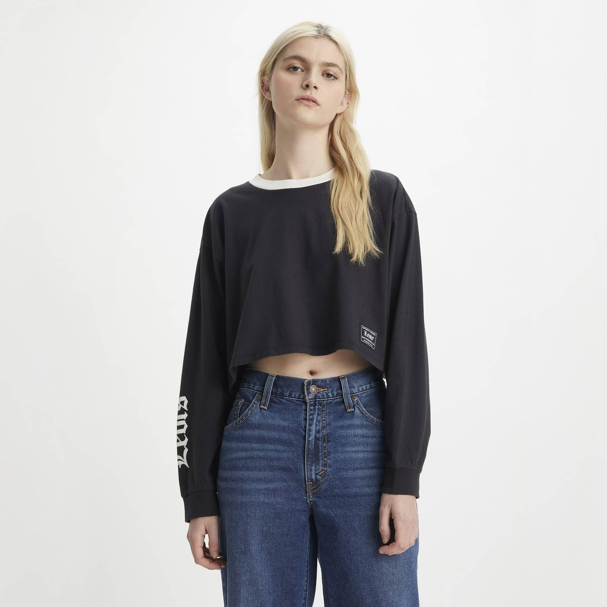 Levis Graphic Long Sleeve Crop Top