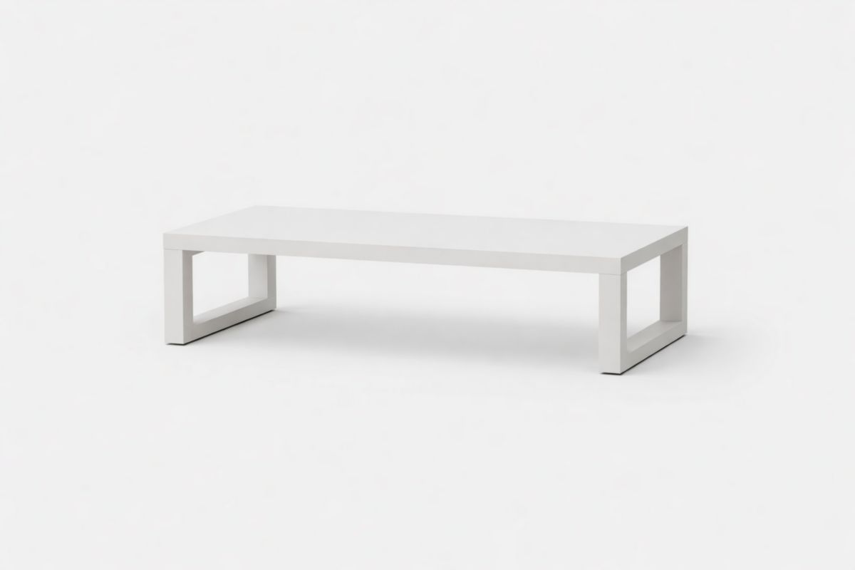 Rechteckiger Couchtisch Weiß MDF Stahlrahmen 120x60x40 cm(L × B × H)