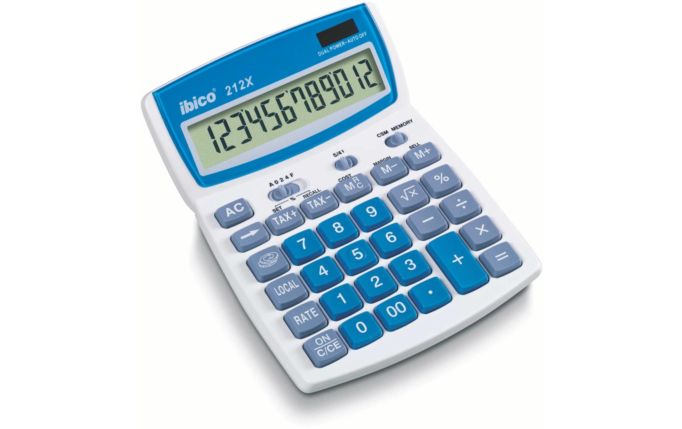 Taschenrechner 212X und 082XTischrechner mit breiten Tasten und extragrossem Display