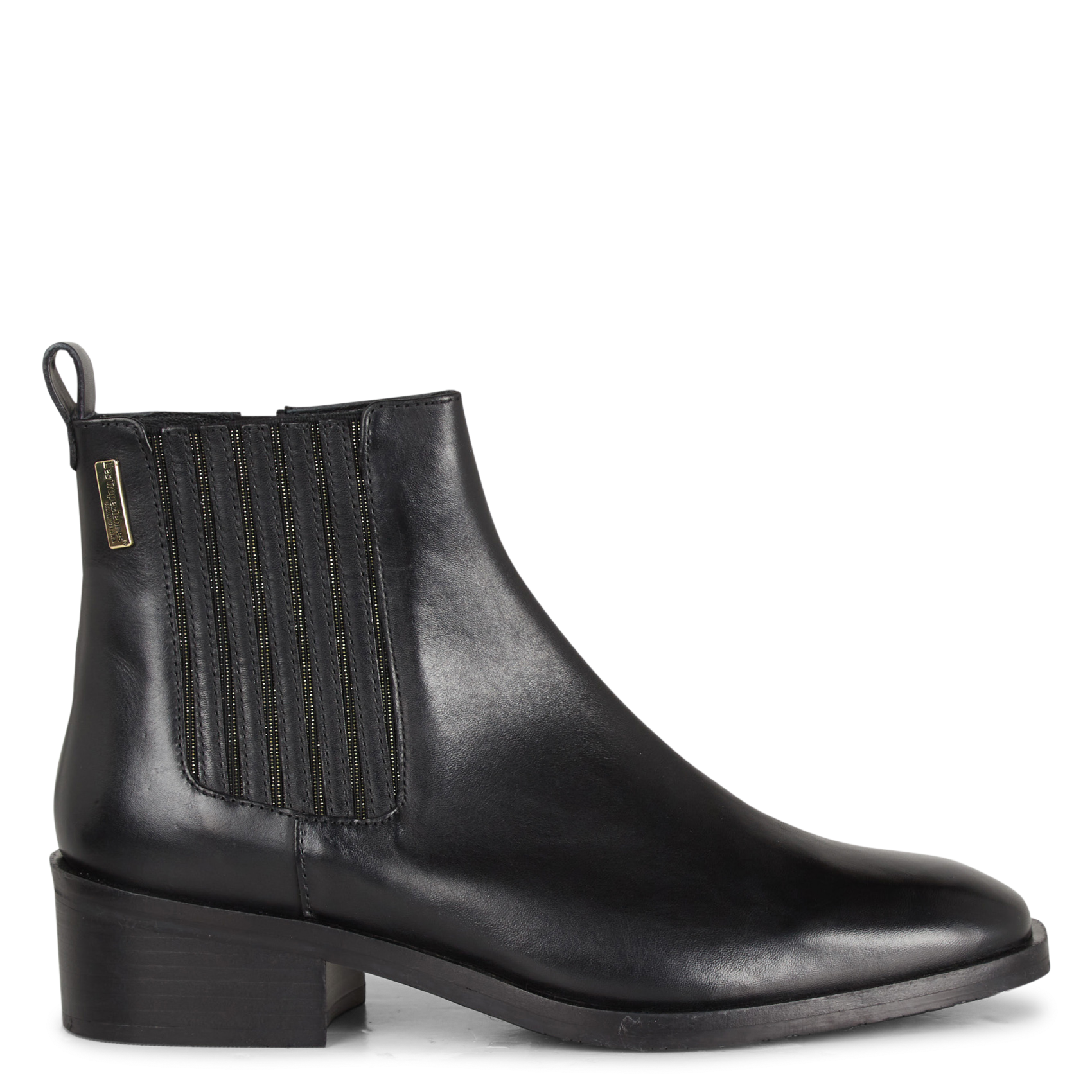 LUKAZE - Bottines en cuir à talon mi-haut | Noir