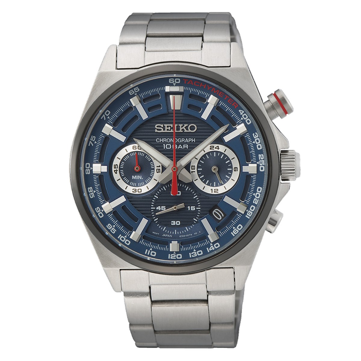 Montre Seiko sport chron acier cadran bleu