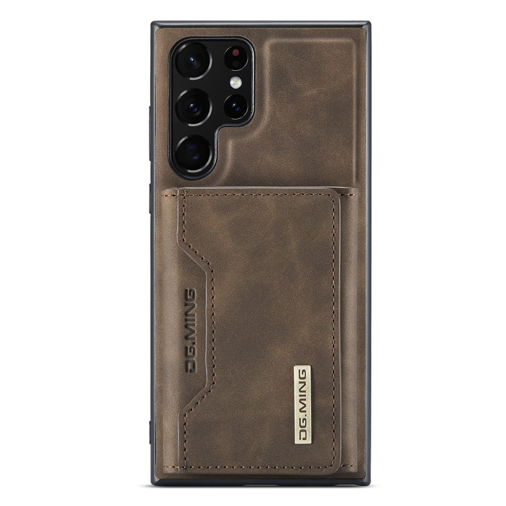 2in1 Samsung Galaxy S23 Ultra 5G Leder Hülle Wallet   Magnetisches Kreditkartenfach - Dunkelbraun