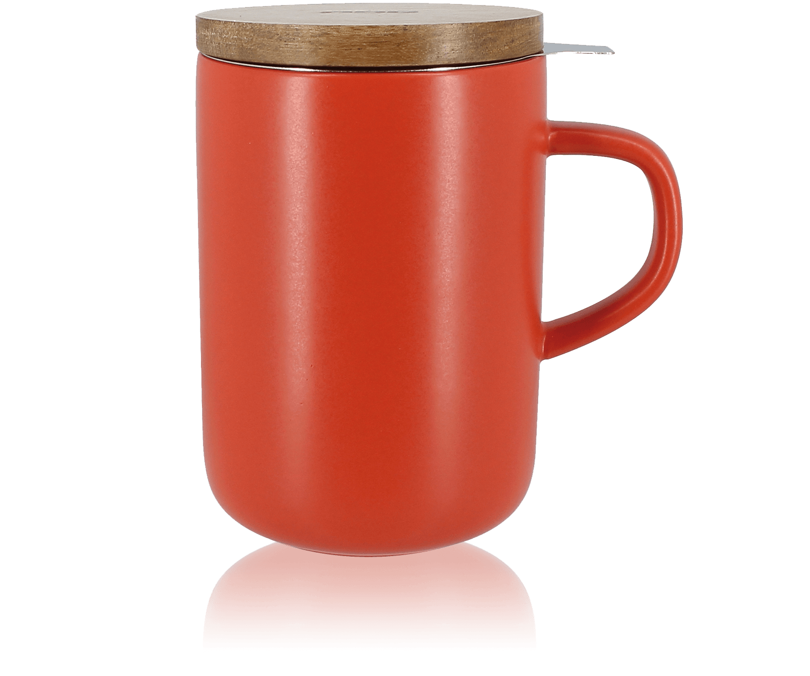 Tisani&egrave;re en gr&egrave;s 48Cl avec filtre en inox et couvercle en bois-OGO - Juliet Orange