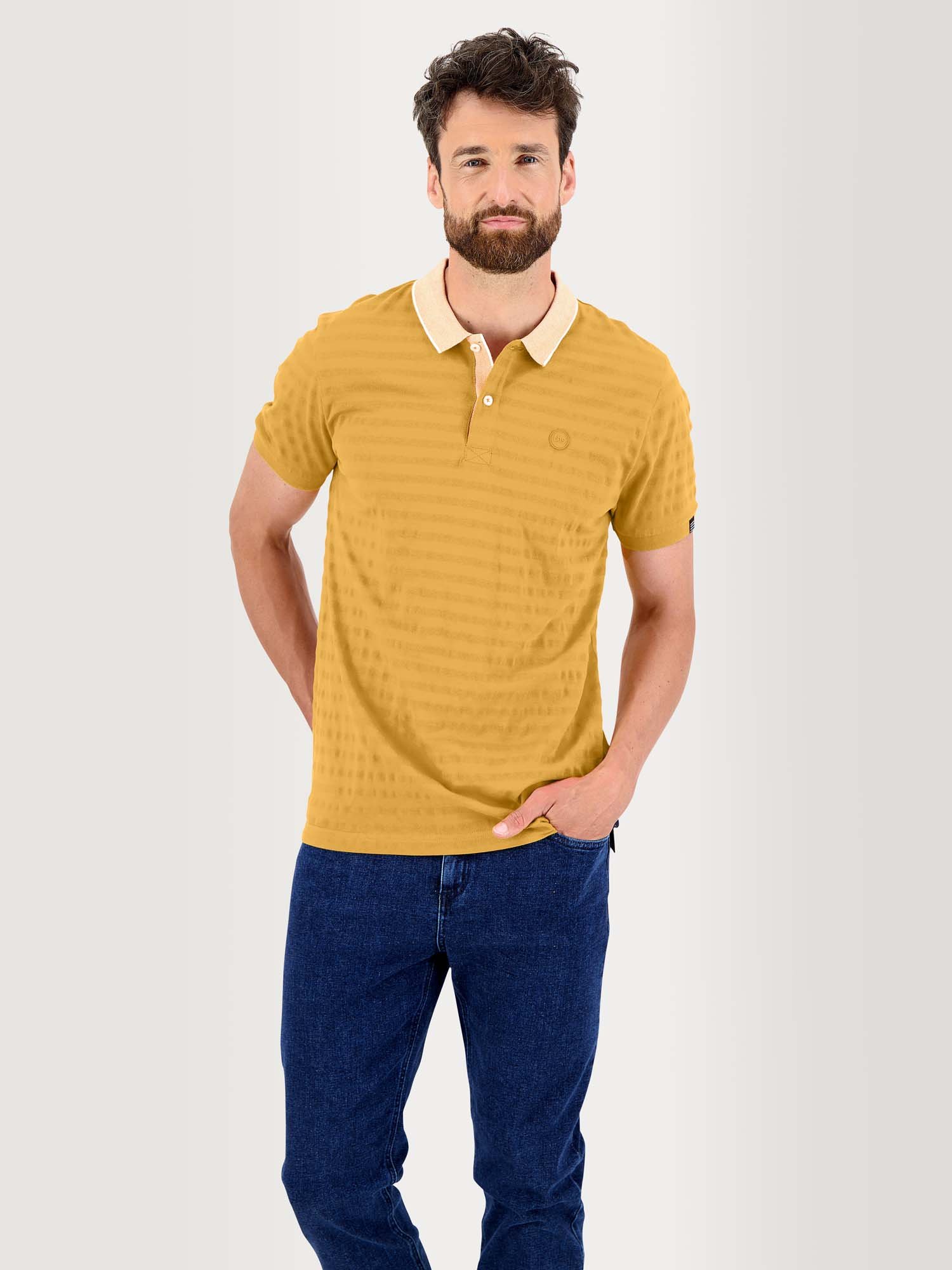 Polo Homme Manches Courtes Jersey Coton Jaune