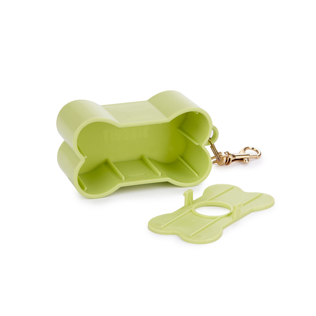 Dispensador de sacos para dejetos de cachorro Balvi Biscuit, verde, para passeios com seu pet, em formato de biscoito, de plástico.