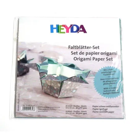 Heyda 4875546 Faltblätter Lucia für Tischlaternen, silber, 30 Blatt