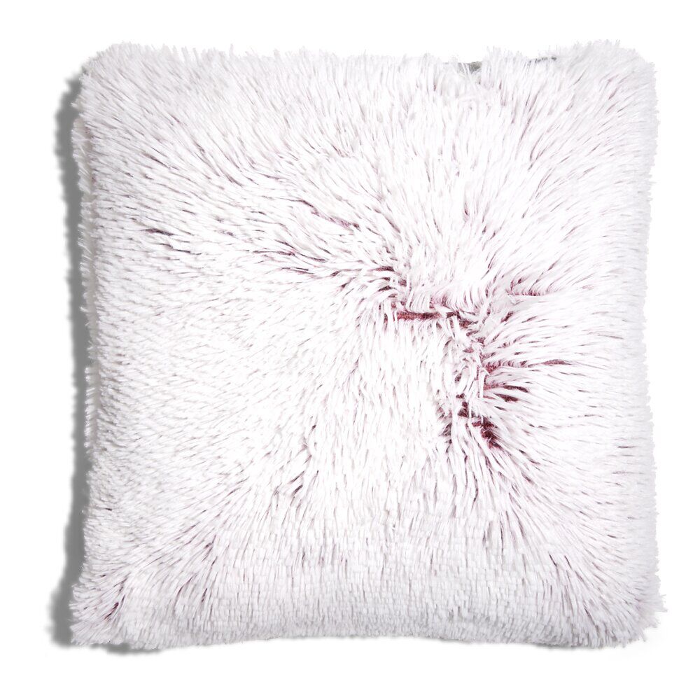 Housse de coussin imitation fourrure grise 45x45cm