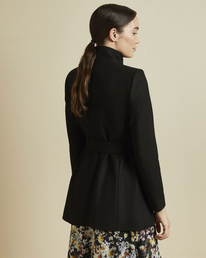 Ted Baker ROSESS Short Wool Wrap Coat Black