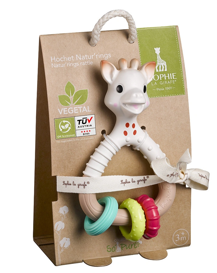 Rassel-Ring SO'PURE – SOPHIE LA GIRAFE® in bunt