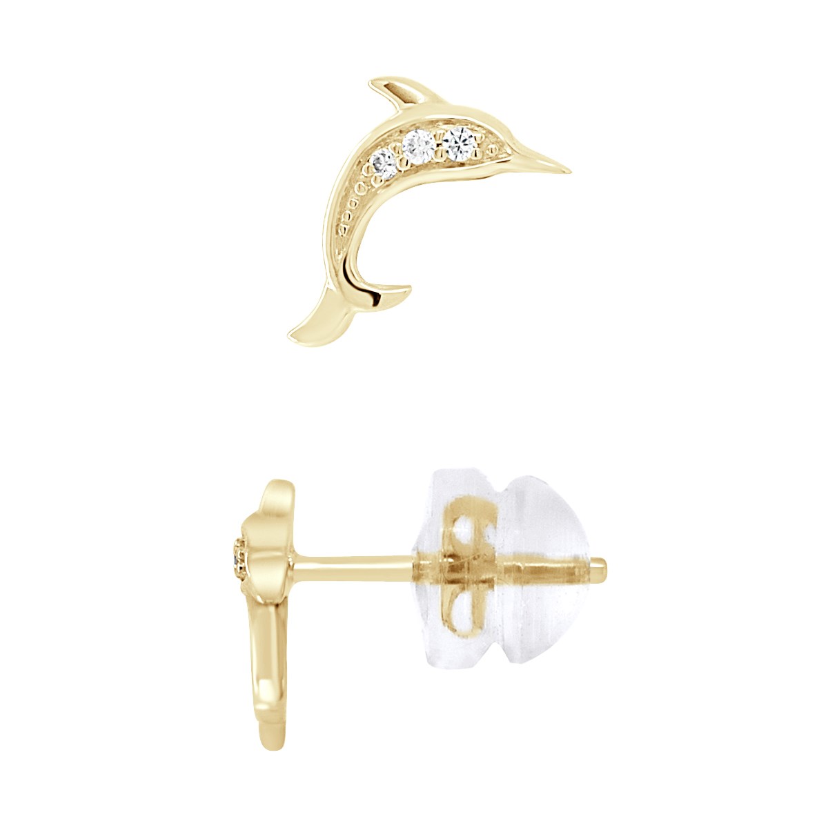 Boucles d'Oreilles DAUPHIN - Or Jaune