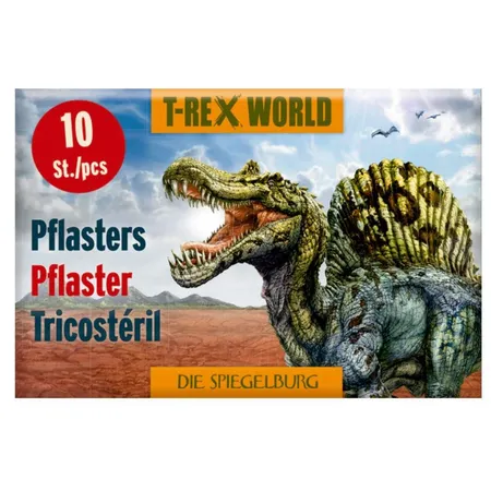 Die Spiegelburg Pflasterstrips T-Rex World, 1 Packung mit 10 Pflastern
