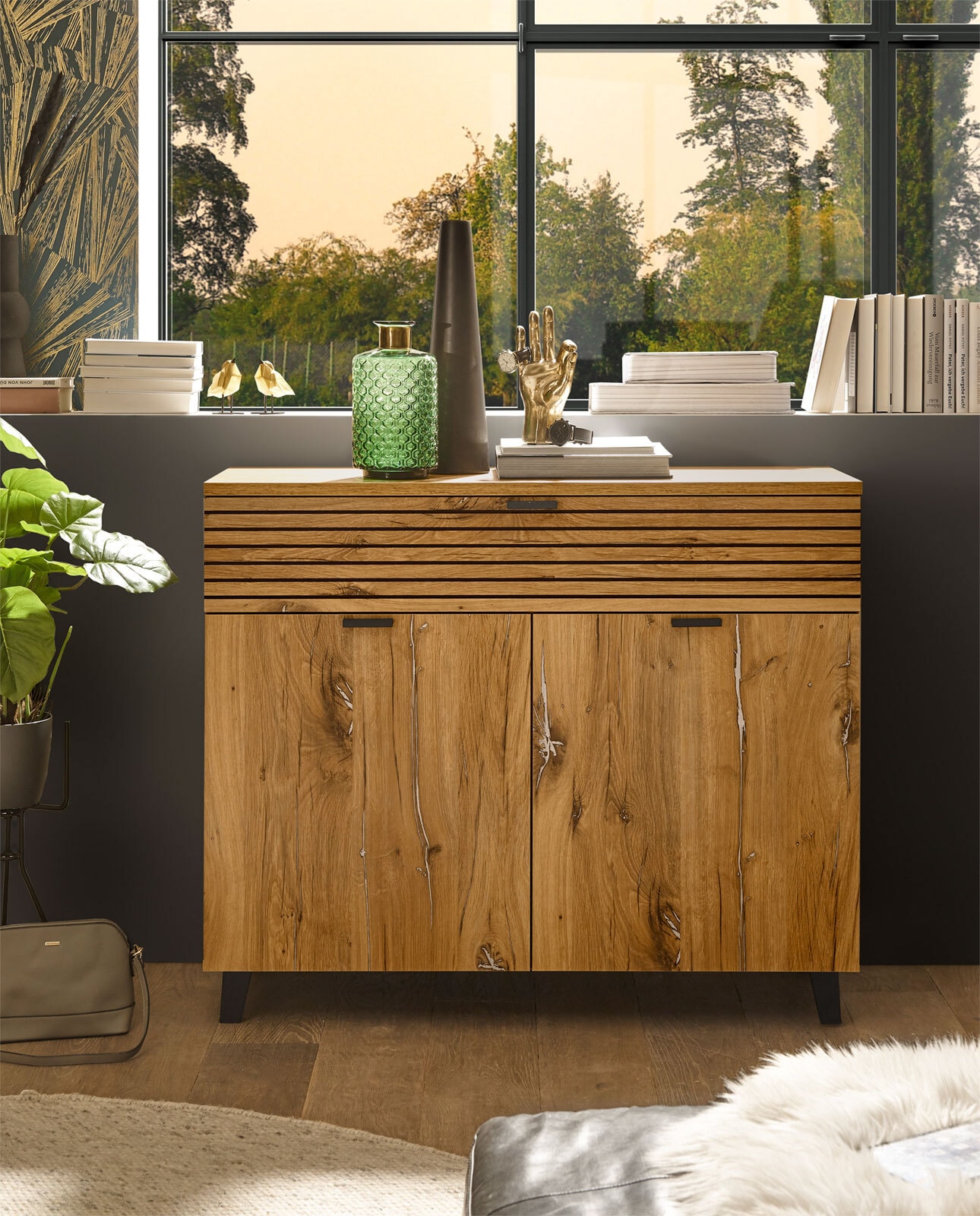 Kommode Trattino 111,3x90,6x40cm Flagstaff Oak hell