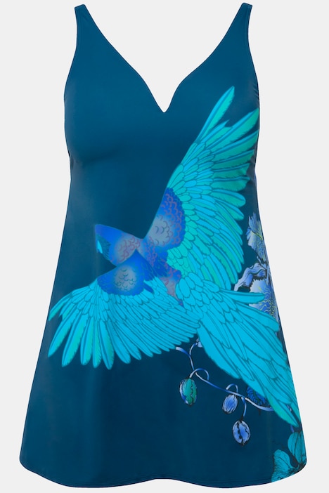 Badekleid, Papagei, herausnehmbare Softcups, recycelt