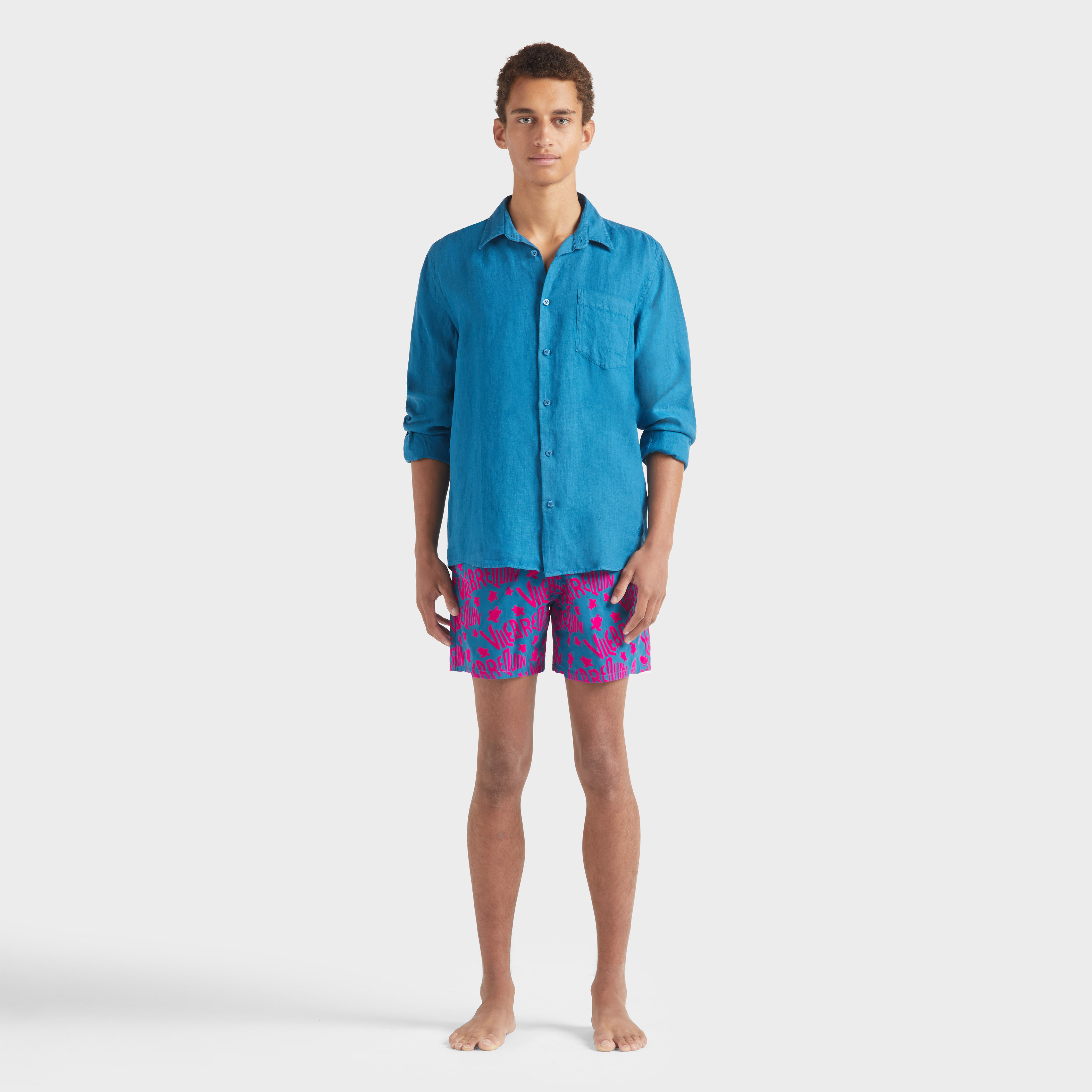 Chemise en lin homme unie