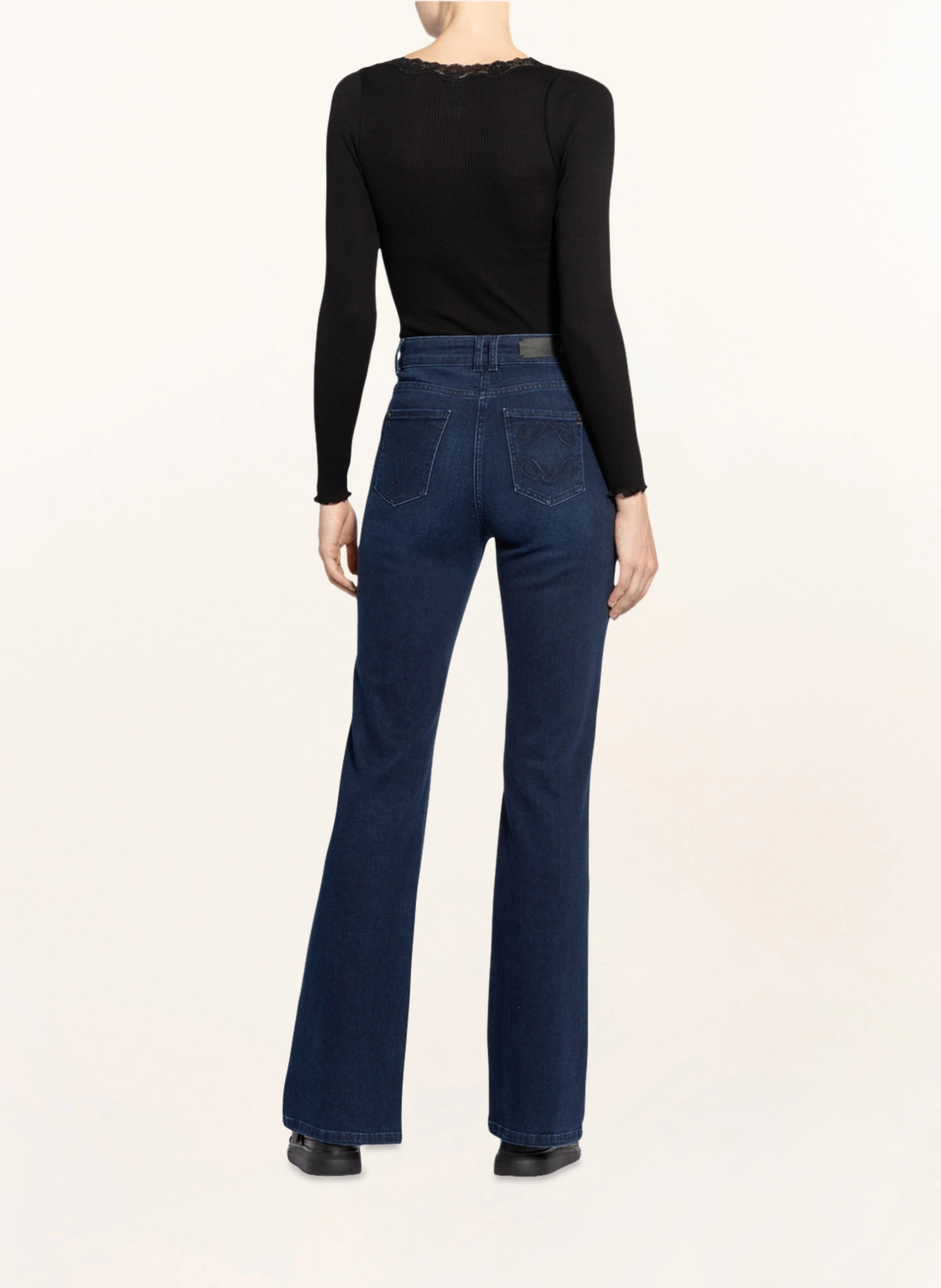 rosemunde Longsleeve BABETTE aus Seide mit Spitzenbesatz