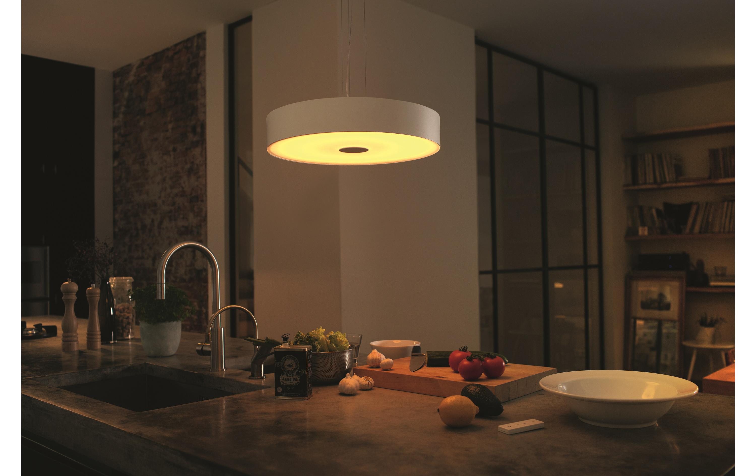 White Amb. Fair Pendelleuchte weiss 2750 lm + Dimmschalter<br>LED Hängelampe