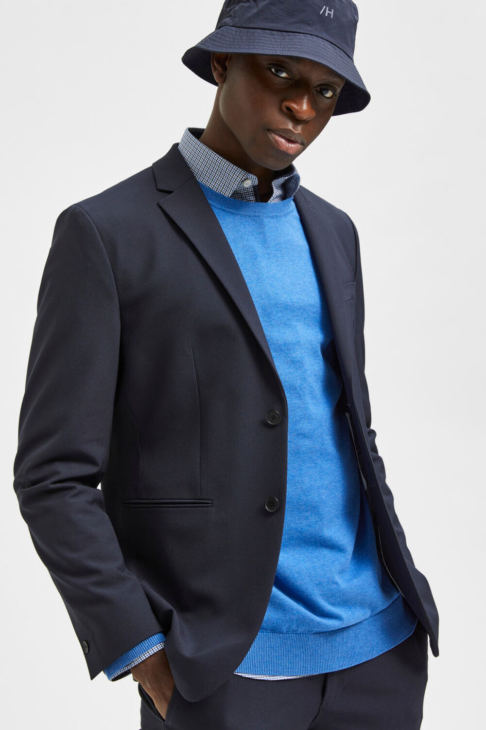 Blazer social slim fit - Azul