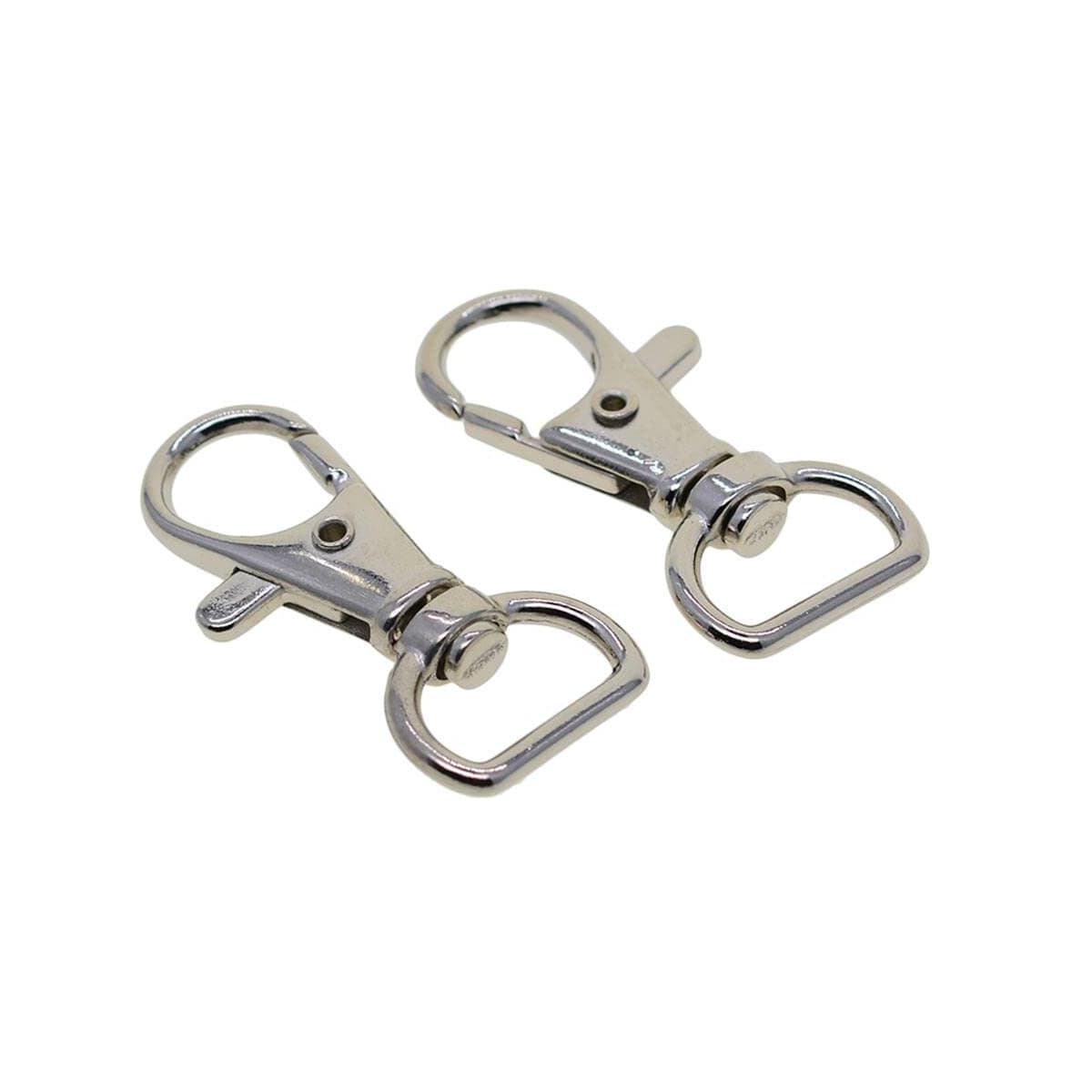 Svingbare spenner lanyard karabinkroker nøkkelring klips nøkkelringer 10 deler Sølv 2 cm