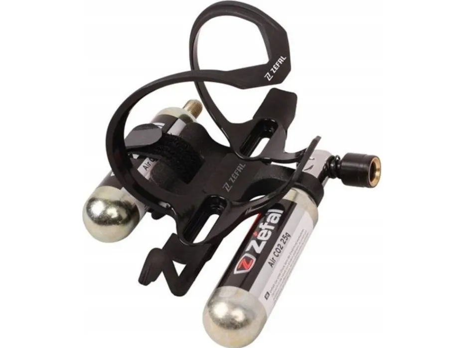 Zefal ZÉFAL Bottle cage Pulse Z2i Co2 Kit Black Composite, Strap: Nylon w. silicone. Incl. EZ Big Shot inflation & 2x25 g.