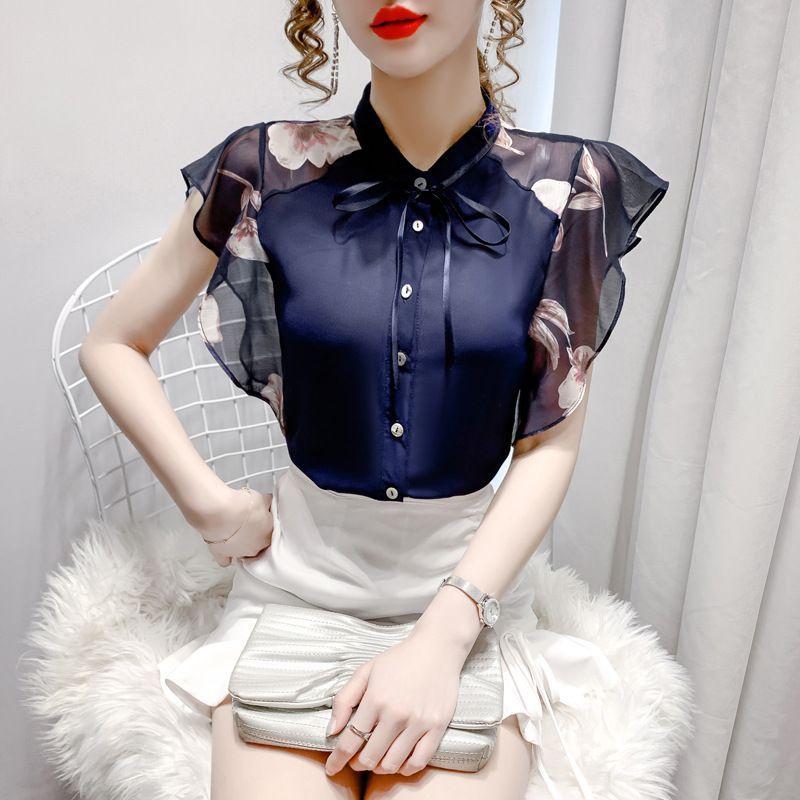 Sienne - Bloemenblouse met kapmouwen
