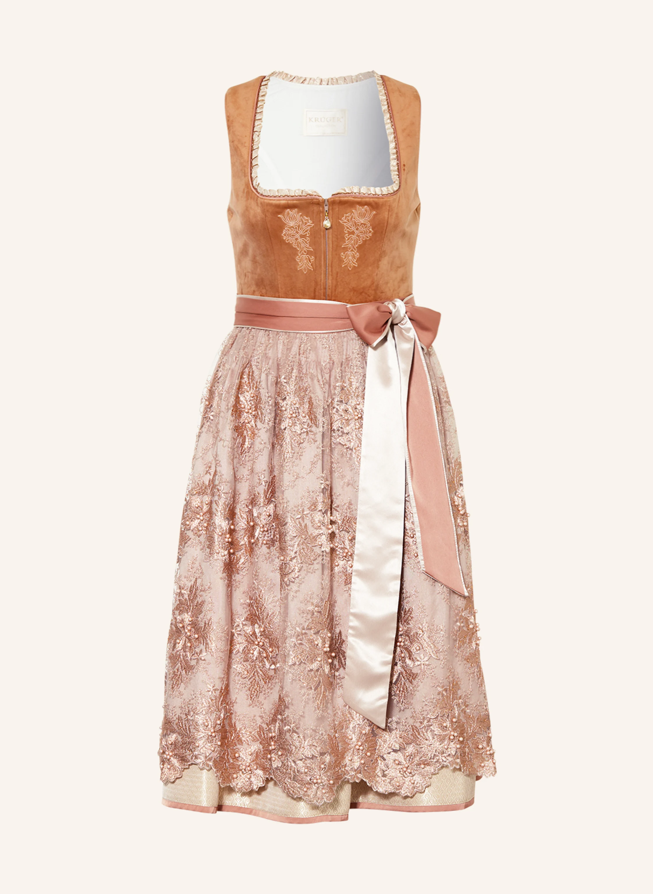 KRÜGER Dirndl mit Glitzergarn und Schmuckperlen