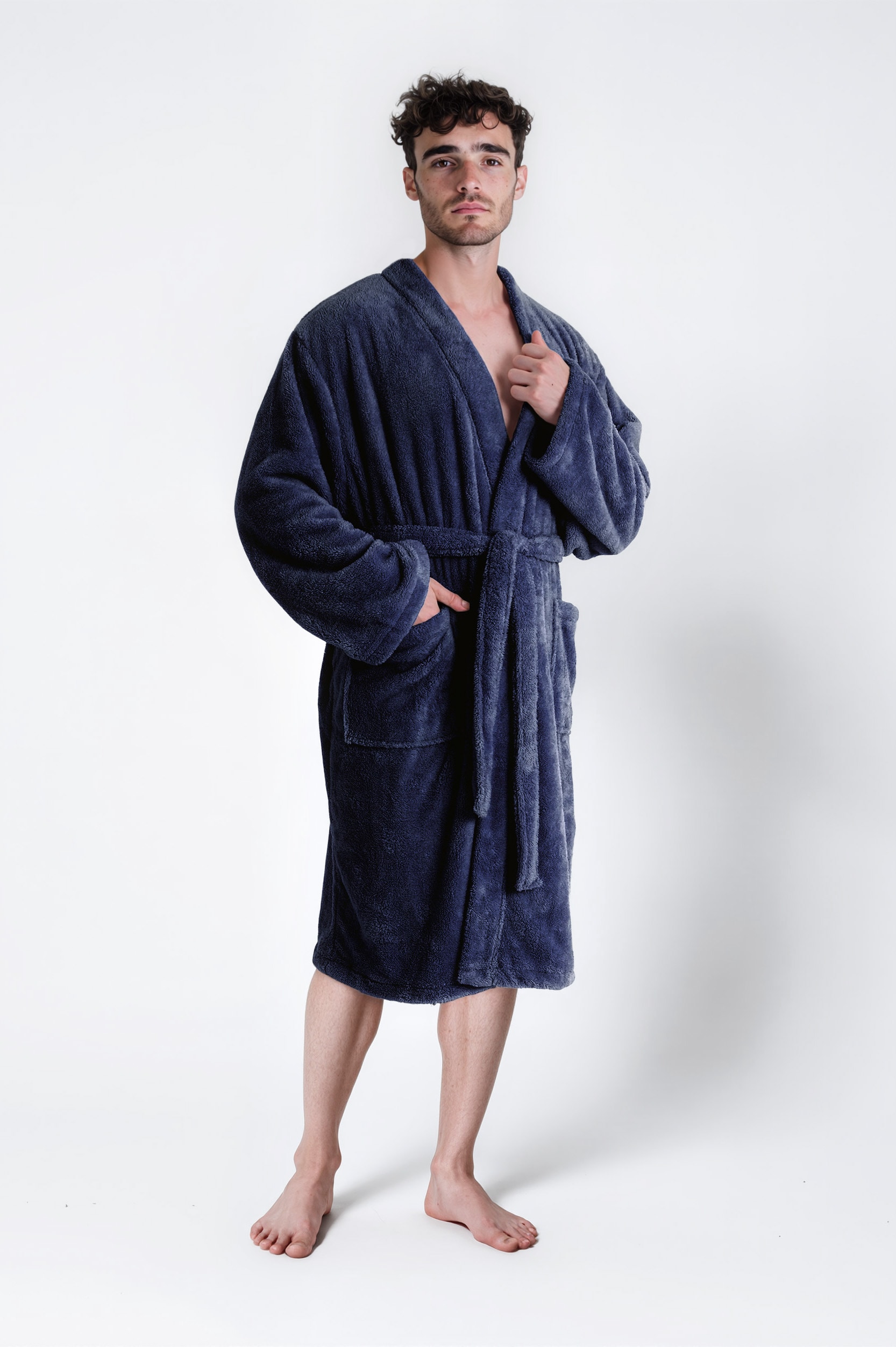 my home Unisex-Bademantel »Lillou Kimono, ideal für Sauna & Spa, Hotelbademantel, Morgenmantel«, 1 Stk. kuschelig weicher Fleece, plüsch, für Damen und Herren, XS-3XL
