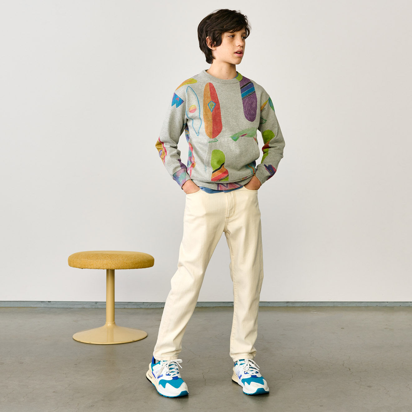 Bellerose Jean droit en Toile de coton Peyo écru jaune