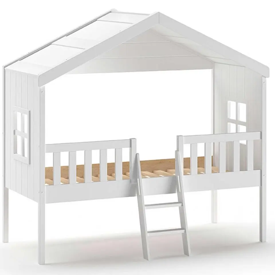 Bedhuisje Senna met ladder 90x200 cm - wit