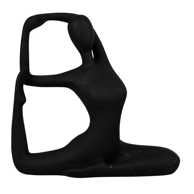 Yogafigur - sitzend - schwarz - ca. 20 x 6 x 19 cm