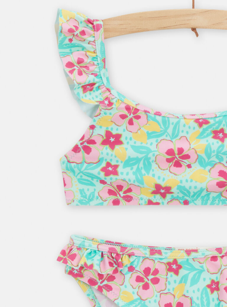 Maillot de bain 2 pièces turquoise pour fille