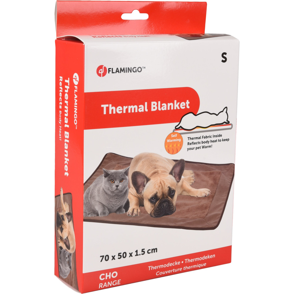 Tapis thermique s 70 x 50 x 1.5 cm marron pour chien ou chat
