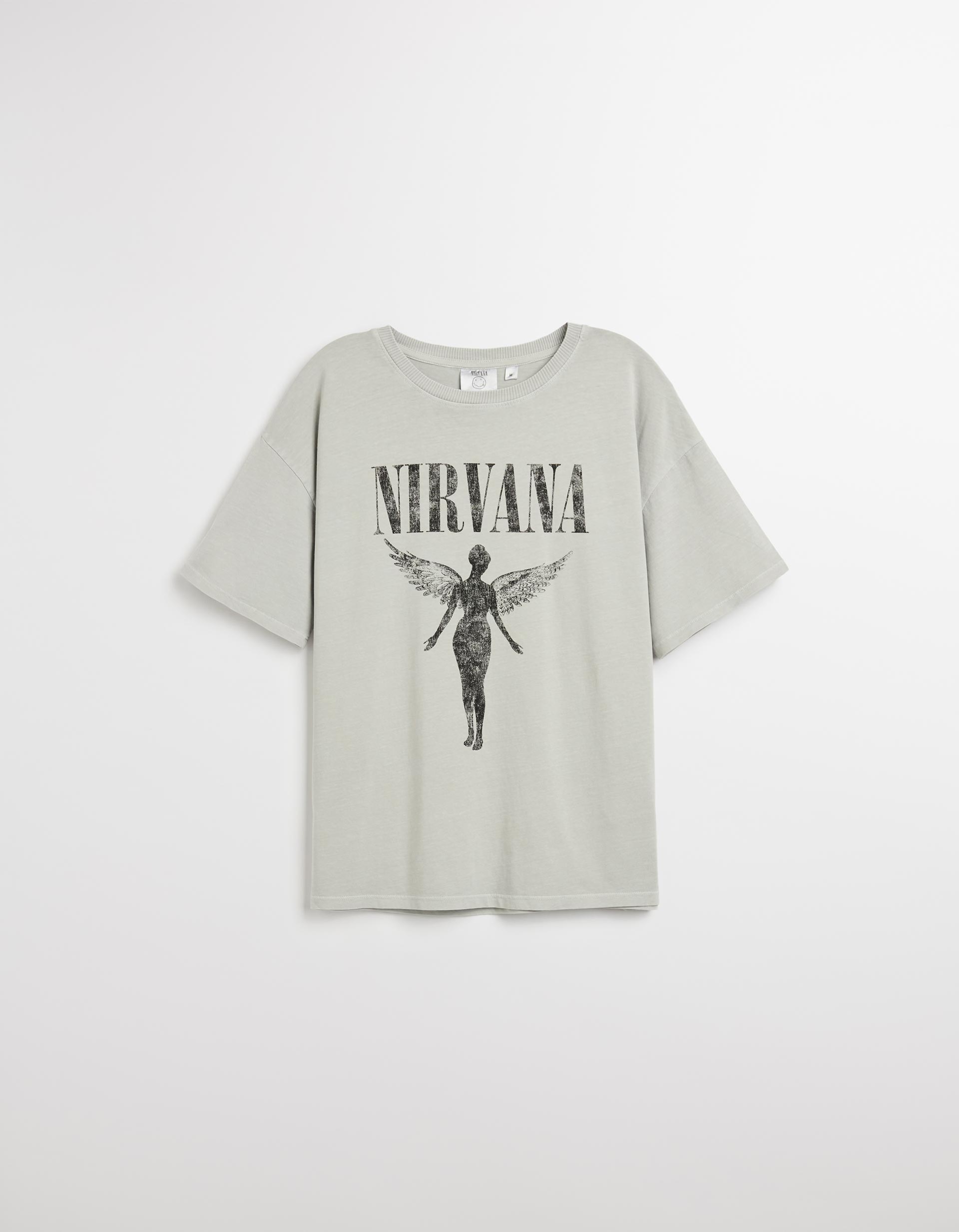 T-shirt 'Nirvana', Mulher, Cinzento Claro