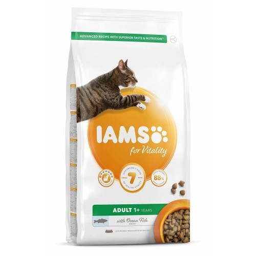 Ração Iams Vitality para Peixes, Sabor Natural para Gatos Adultos