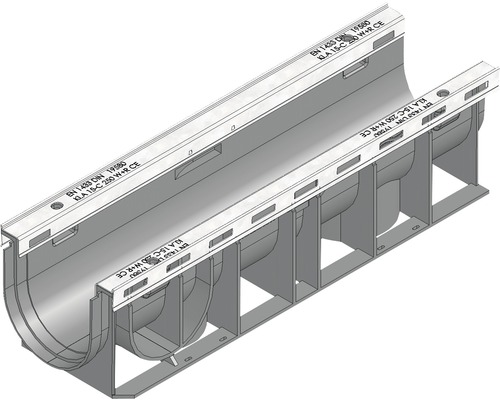 Hauraton Recyfix Plus 100 afvoergoot basisprofiel type 0105 van PP 500 mm x 147 mm x 135 mm