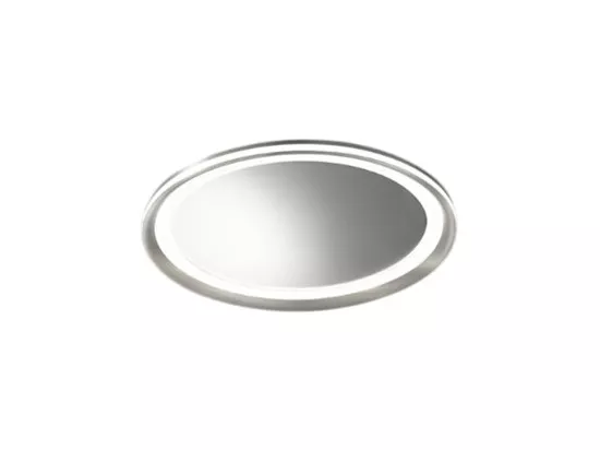 Miroir LED Mirò d.40 cm 38W gris titane, plafonnier et applique murale, lumière chaude 3000K, style moderne salle de bain