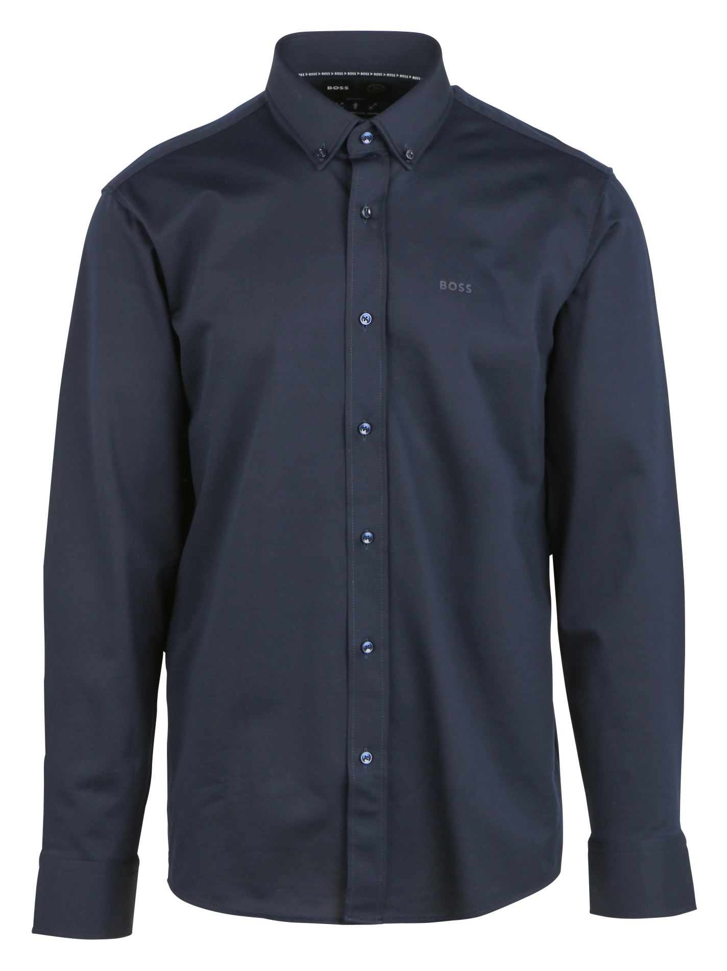 Chemise regular-fit à col classique en coton mélangé | Bleu