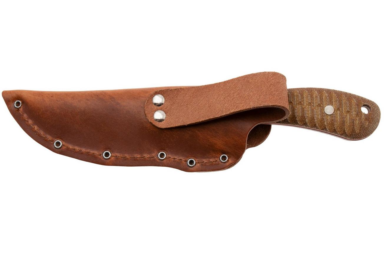Case Ridgeback Hunter 30592, Stonewashed Stainless Steel, Natural Canvas Laminate/Red G-10, jachtmes